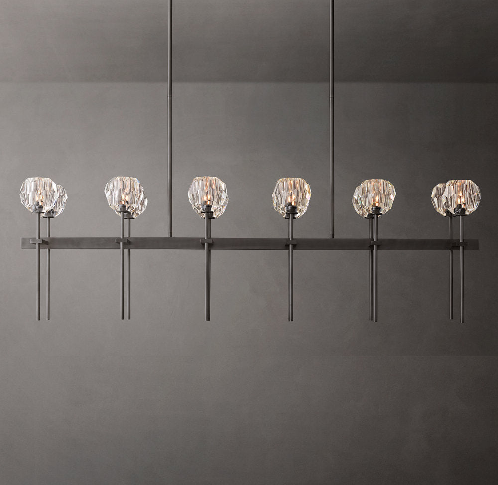 Meridian Twin-Row Crystal Island Chandelier