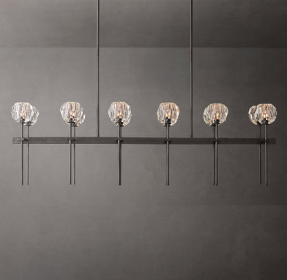 Meridian Twin-Row Crystal Island Chandelier