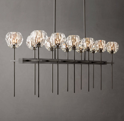 Meridian Twin-Row Crystal Island Chandelier