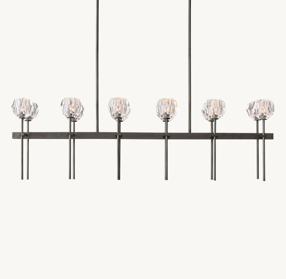 Meridian Twin-Row Crystal Island Chandelier