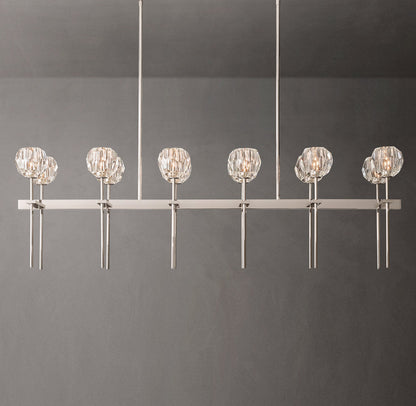 Meridian Twin-Row Crystal Island Chandelier