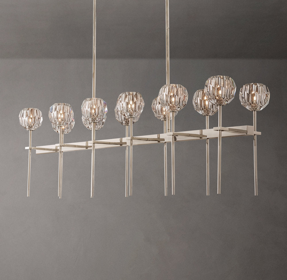 Meridian Twin-Row Crystal Island Chandelier