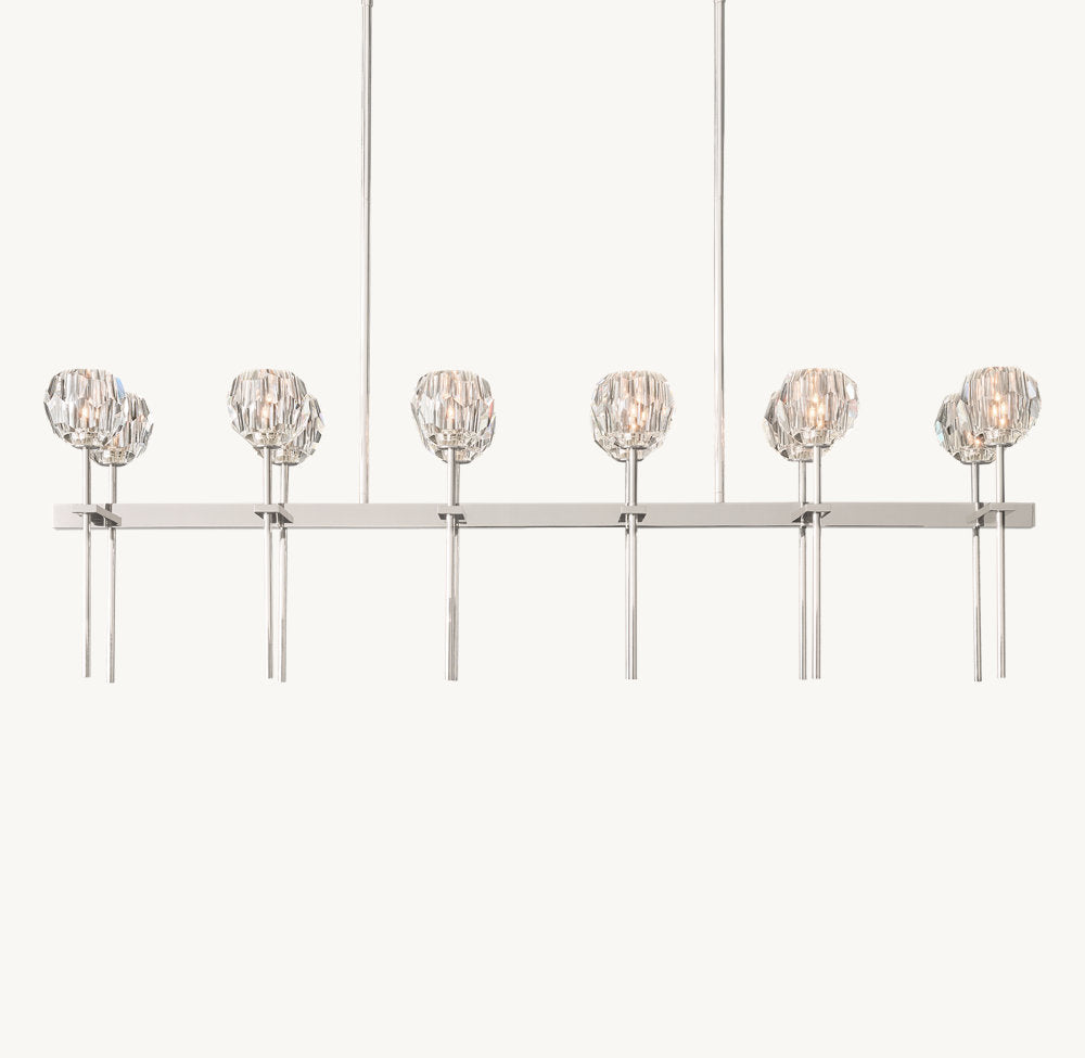 Meridian Twin-Row Crystal Island Chandelier