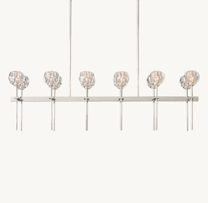 Meridian Twin-Row Crystal Island Chandelier