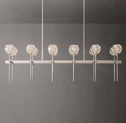 Meridian Twin-Row Crystal Island Chandelier