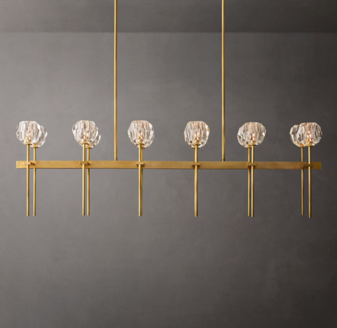 Meridian Twin-Row Crystal Island Chandelier