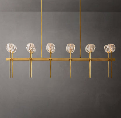 Meridian Twin-Row Crystal Island Chandelier