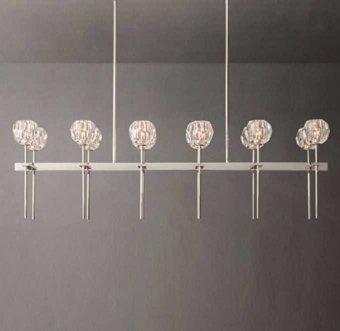 Meridian Twin-Row Crystal Island Chandelier