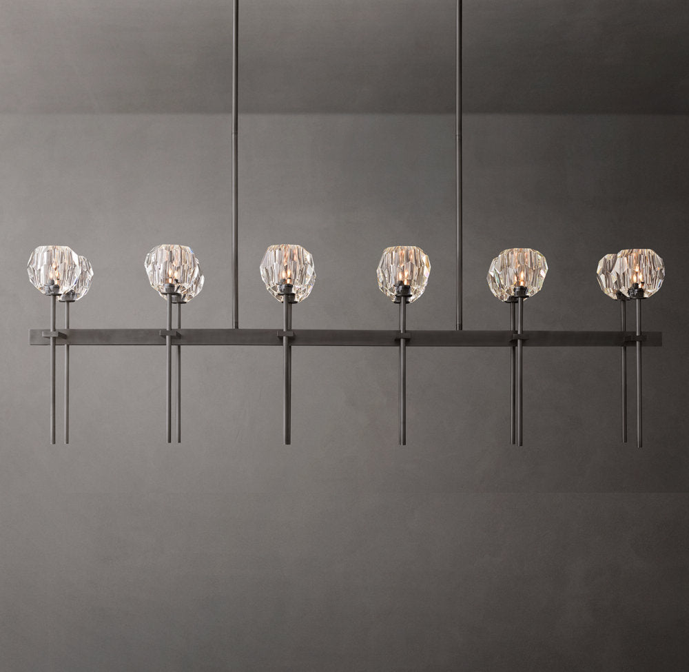 Meridian Twin-Row Crystal Island Chandelier