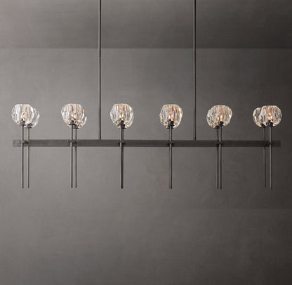 Meridian Twin-Row Crystal Island Chandelier