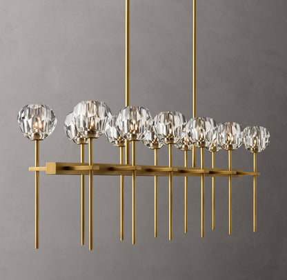 Meridian Twin-Row Crystal Island Chandelier