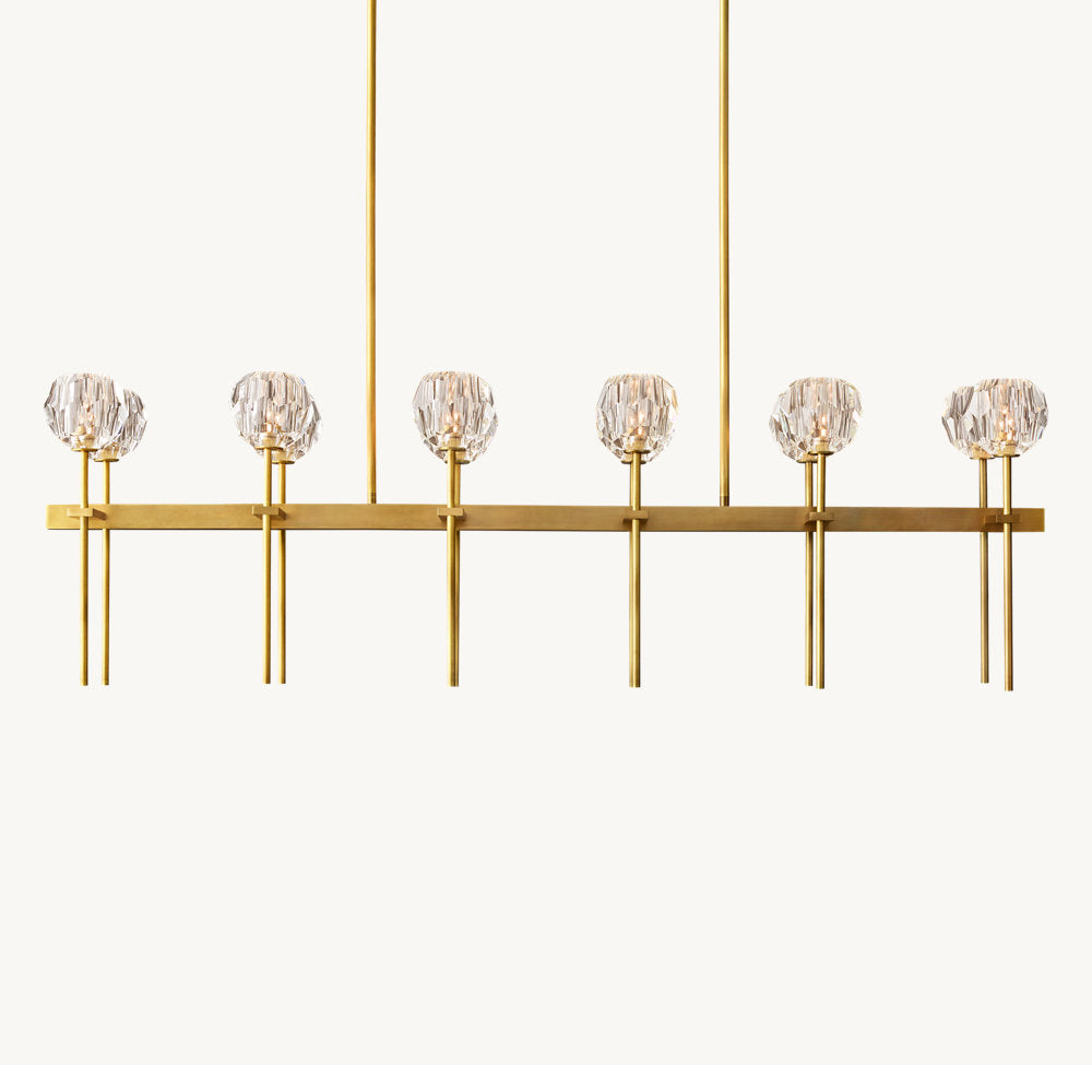 Meridian Twin-Row Crystal Island Chandelier