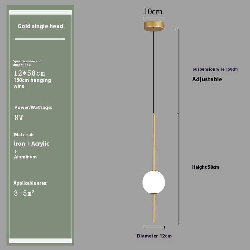 Modern Acrylic Bedside Pendant Light