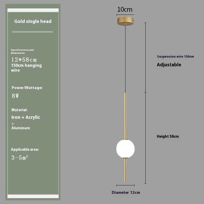 Modern Acrylic Bedside Pendant Light