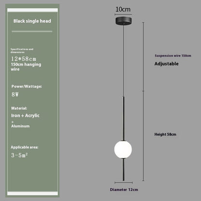 Modern Acrylic Bedside Pendant Light