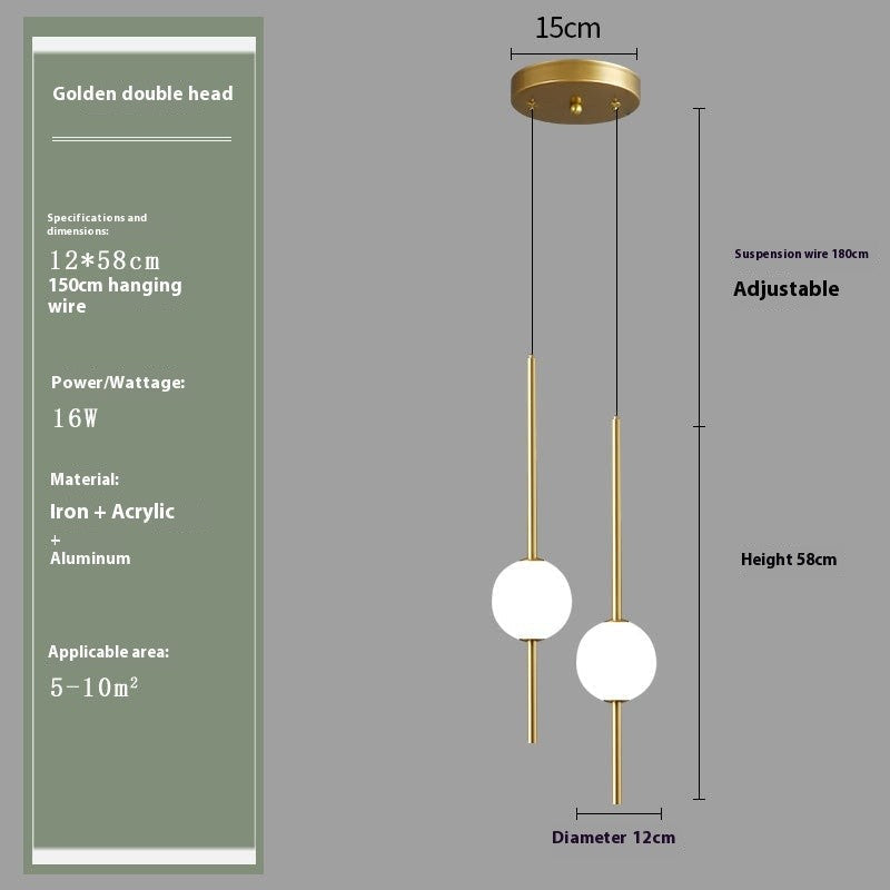 Modern Acrylic Bedside Pendant Light