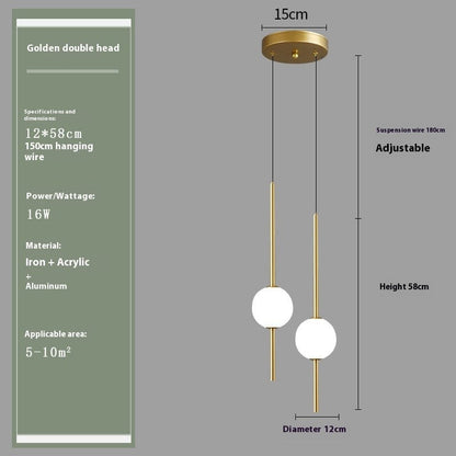 Modern Acrylic Bedside Pendant Light