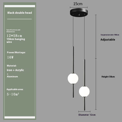 Modern Acrylic Bedside Pendant Light