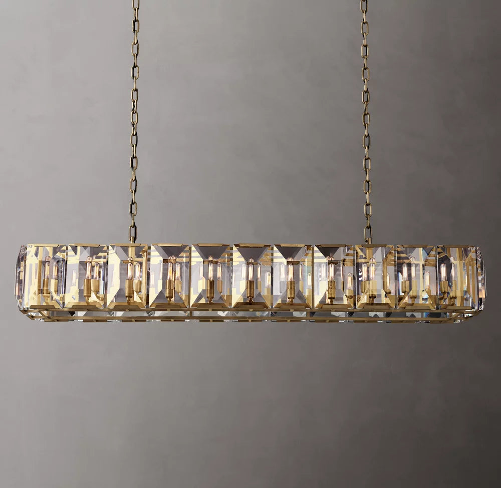 Monarch Crystal Prism Rectangular Chandelier