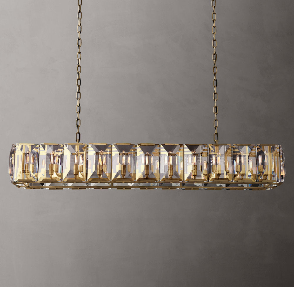 Monarch Crystal Prism Rectangular Chandelier
