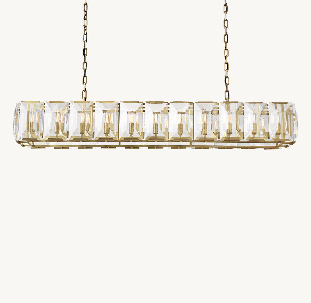 Monarch Crystal Prism Rectangular Chandelier