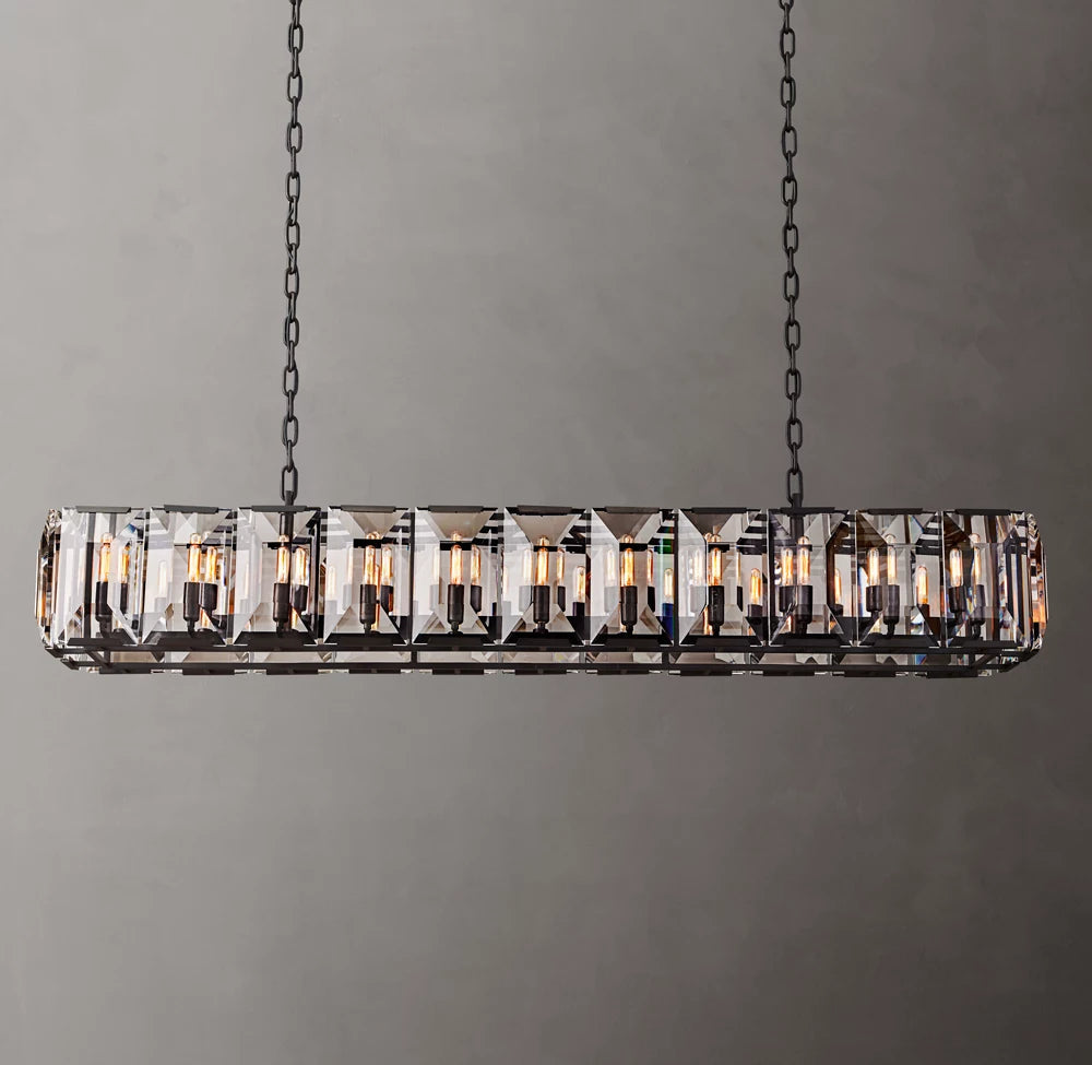 Monarch Crystal Prism Rectangular Chandelier