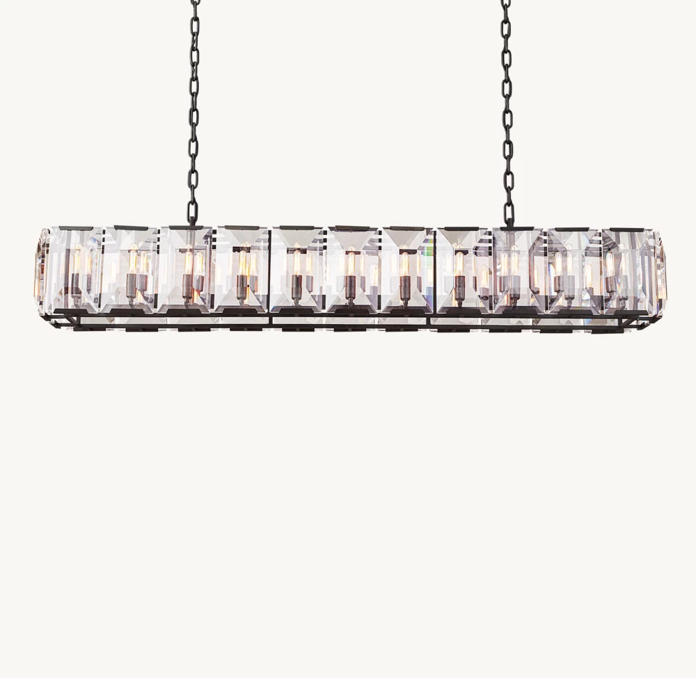 Monarch Crystal Prism Rectangular Chandelier