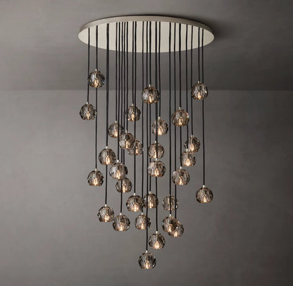 Nocturne Faceted Smoke Glass Cluster Chandelier