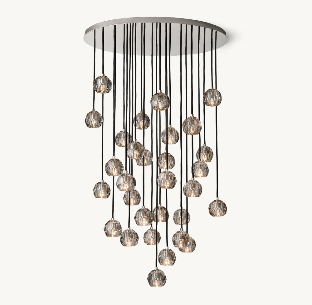 Nocturne Faceted Smoke Glass Cluster Chandelier