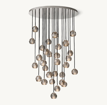 Nocturne Faceted Smoke Glass Cluster Chandelier