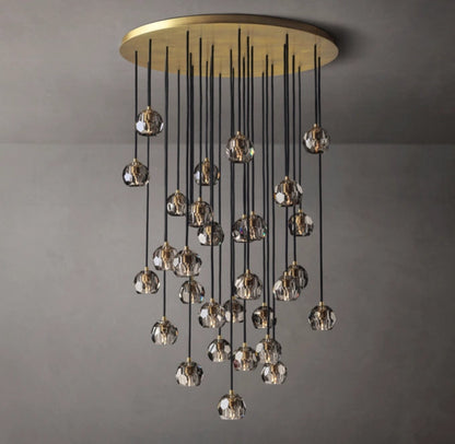 Nocturne Faceted Smoke Glass Cluster Chandelier