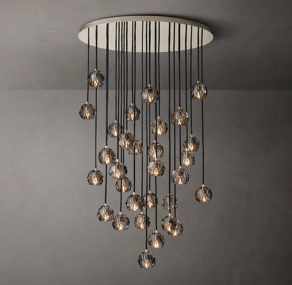 Nocturne Faceted Smoke Glass Cluster Chandelier