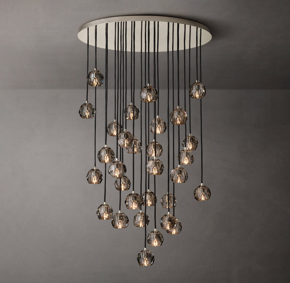 Nocturne Faceted Smoke Glass Cluster Chandelier