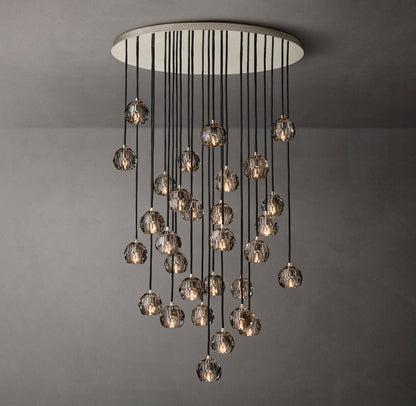 Nocturne Faceted Smoke Glass Cluster Chandelier