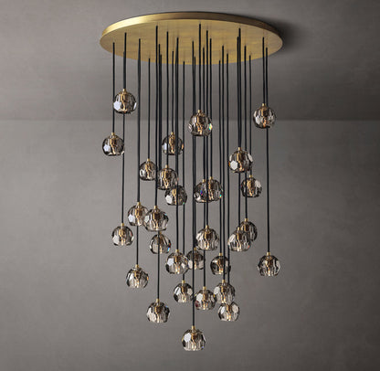 Nocturne Faceted Smoke Glass Cluster Chandelier