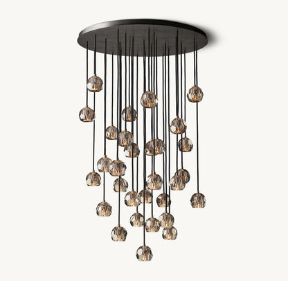 Nocturne Faceted Smoke Glass Cluster Chandelier