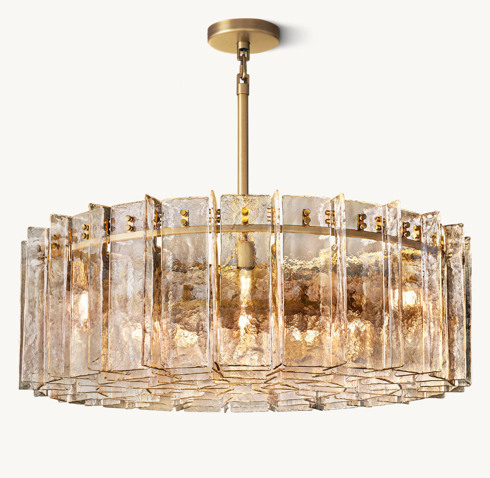 Nocturne Rippled Smoke Glass Chandelier