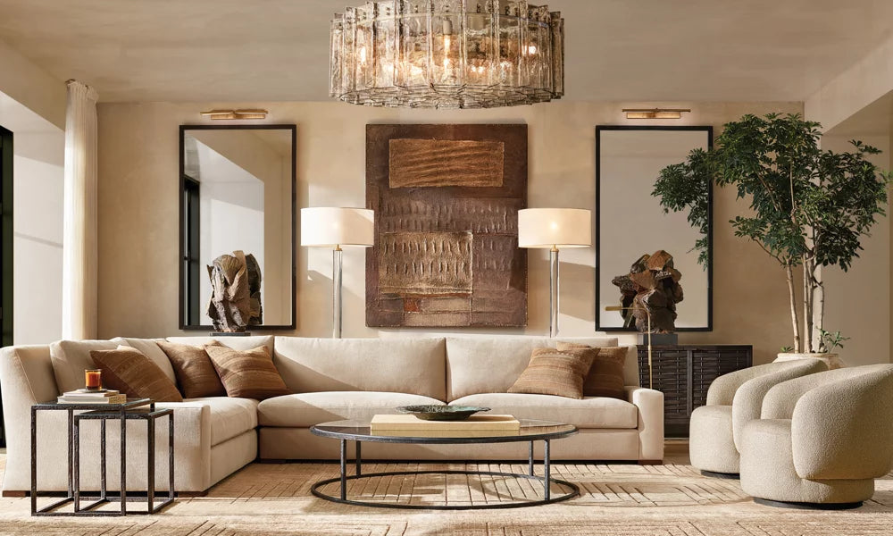 Nocturne Rippled Smoke Glass Chandelier