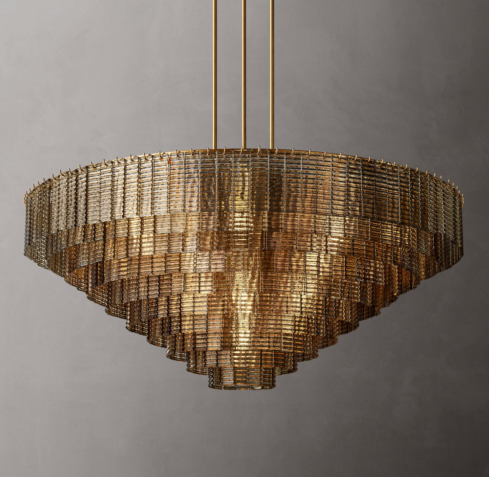 Nocturne Smoked Glass Grand Cascade Chandelier