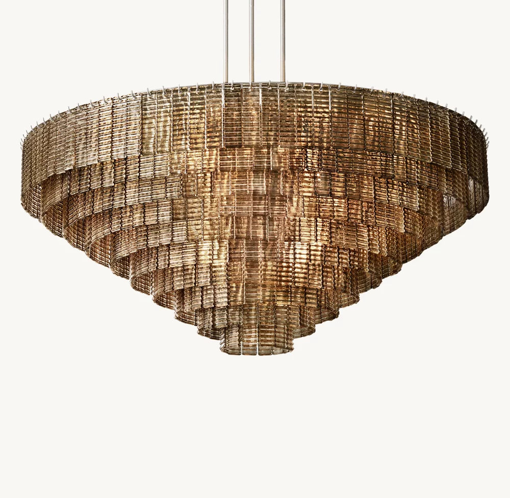 Nocturne Smoked Glass Grand Cascade Chandelier
