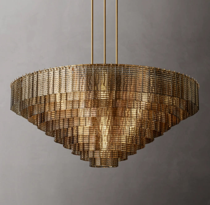 Nocturne Smoked Glass Grand Cascade Chandelier