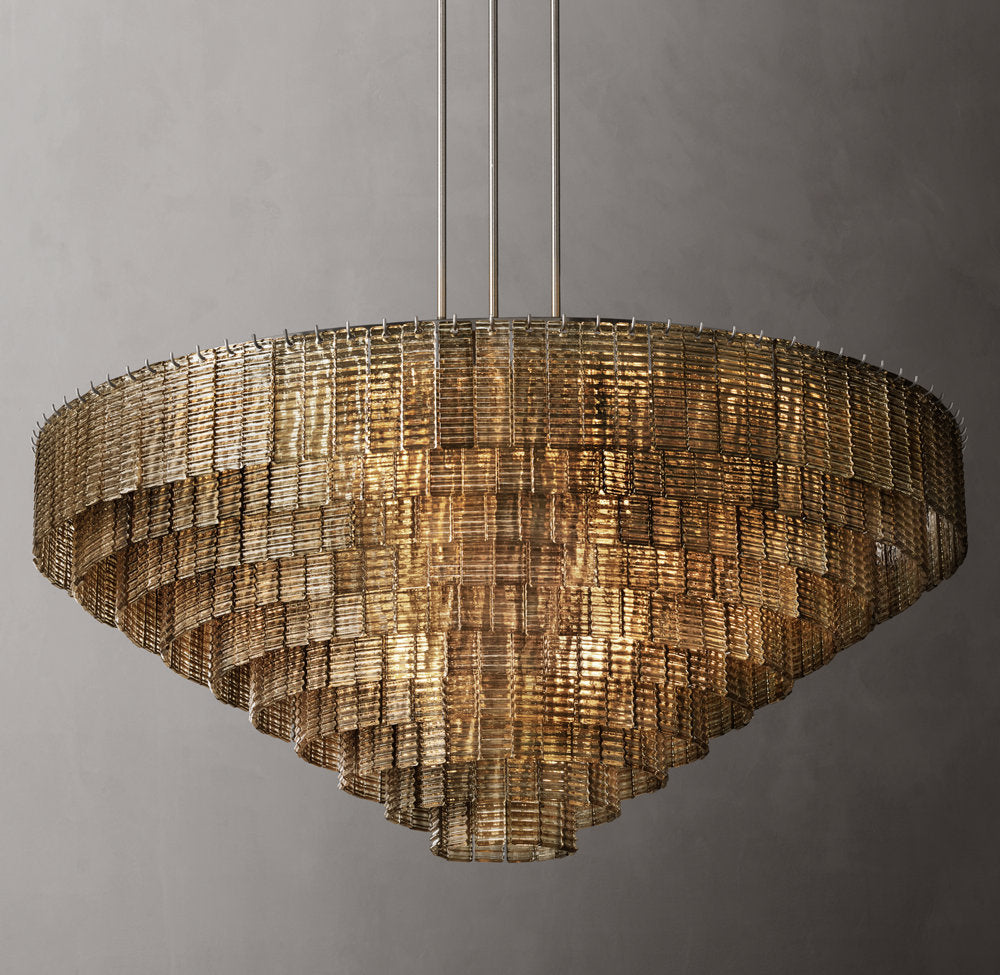 Nocturne Smoked Glass Grand Cascade Chandelier
