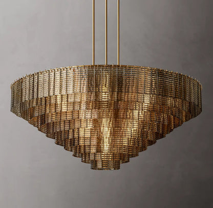 Nocturne Smoked Glass Grand Cascade Chandelier