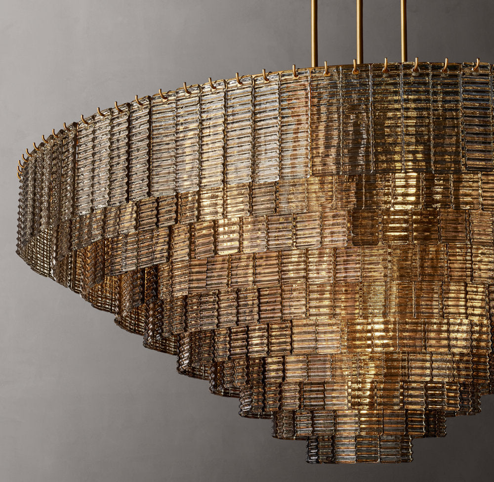 Nocturne Smoked Glass Grand Cascade Chandelier