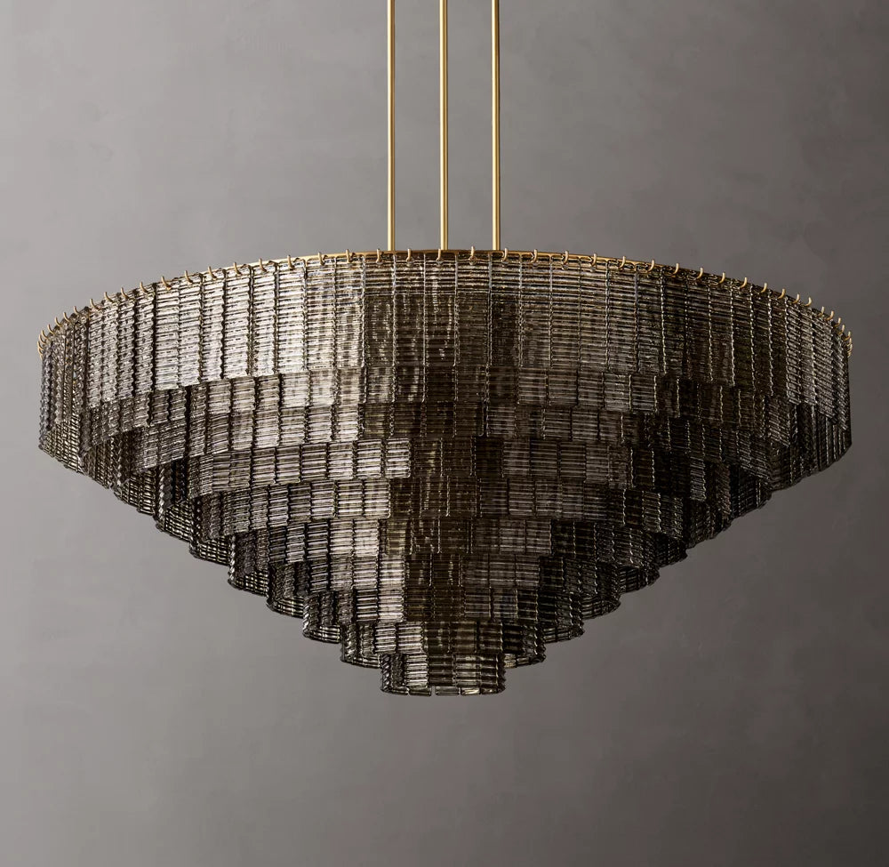 Nocturne Smoked Glass Grand Cascade Chandelier