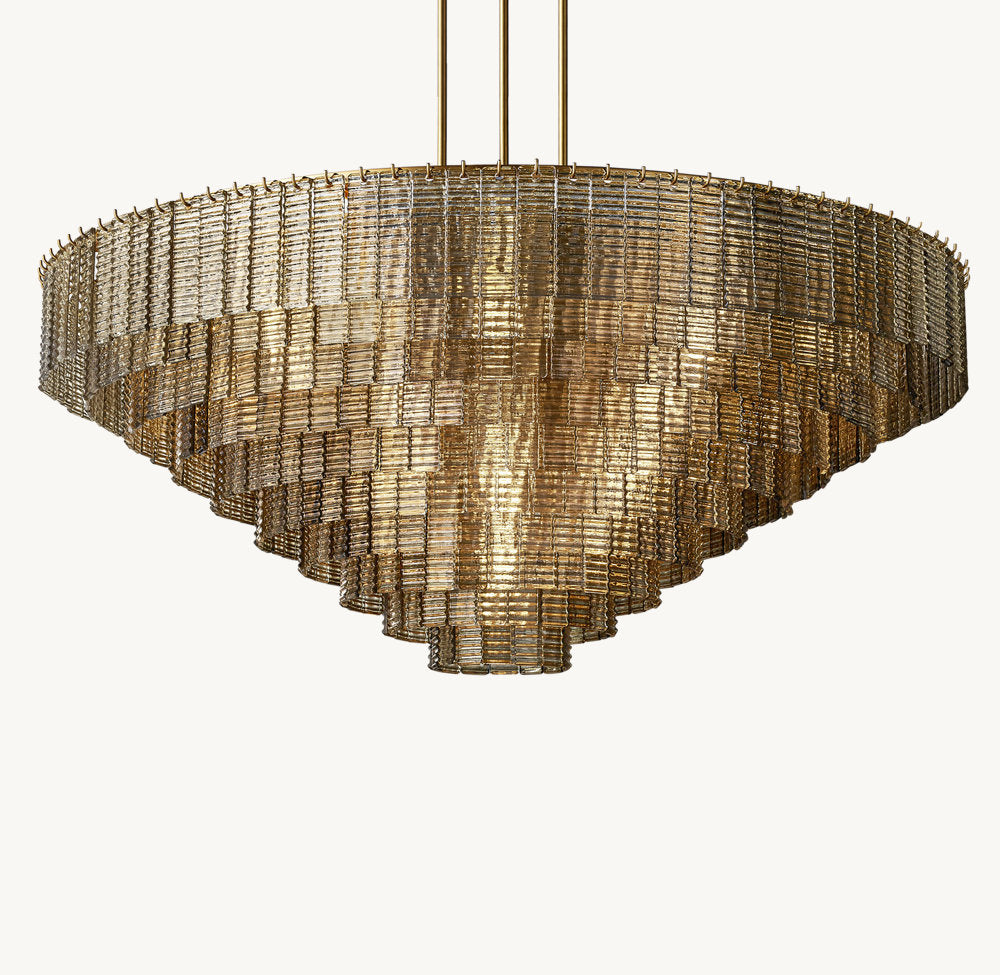 Nocturne Smoked Glass Grand Cascade Chandelier
