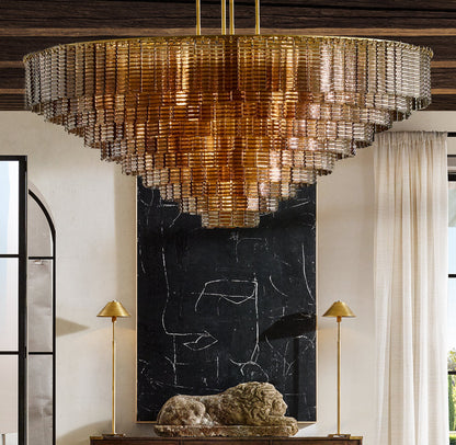 Nocturne Smoked Glass Grand Cascade Chandelier