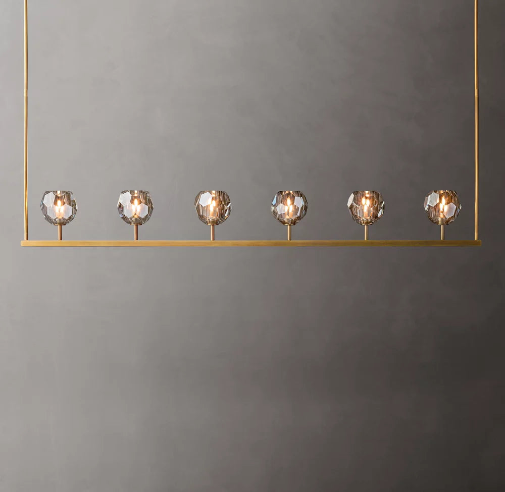 Noirhaven Smoked Crystal Orb Island Chandelier