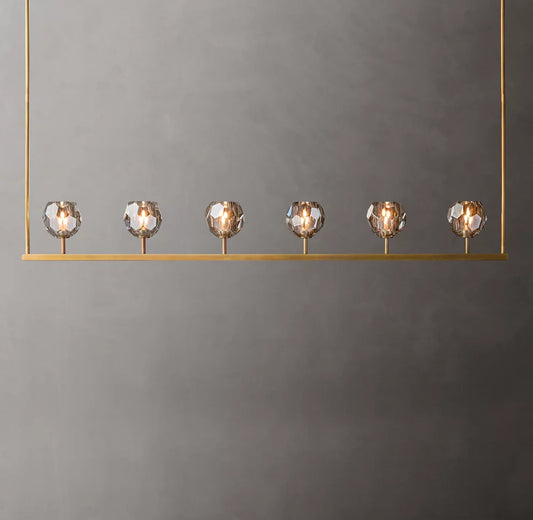 Noirhaven Smoked Crystal Orb Island Chandelier
