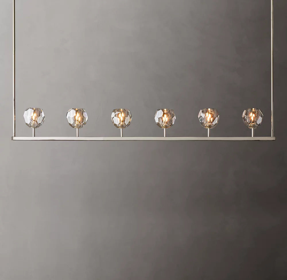 Noirhaven Smoked Crystal Orb Island Chandelier